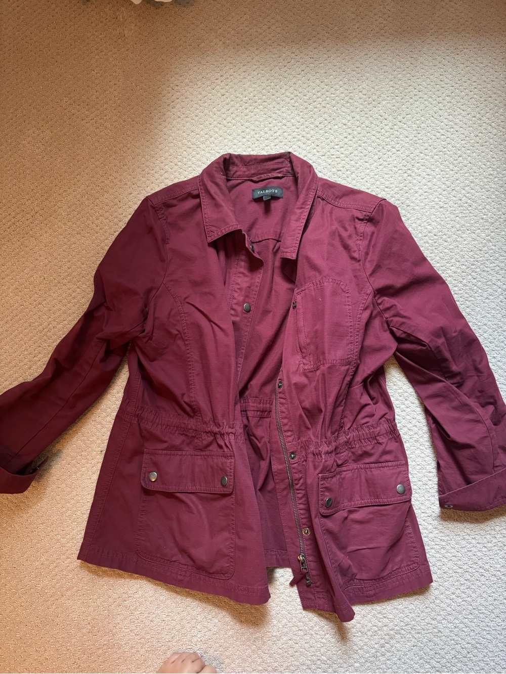 Talbots Burgundy Utility Jacket